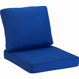 JMGBird Outdoor Seat/Back Chair Cushion Tufted Pillow, Indoor Deep Seat Chair Cushion Set 22"x22" (Sapphire Blue)