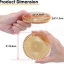 Modern Clear Coaster Set of 5- Glass Coasters for Drinks Crystal Coasters Round Cup Coasters Coffee Table Decor for Office, Kitchen, Bar, Dining Room, Living Room, Patio(Amber)