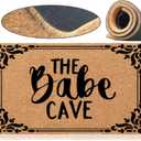 Jec&Smis Welcome Mat The Babe Cave Door Mats for Home Entrance Funny Doormat, Coir Fiber Outdoor Doormats for Entrance Anti-Slip PVC Backing 18" x 30"