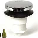 Toe Touch (Tip Toe, Foot Actuated) Bath Tub/Bathtub Drain Stopper Includes 3/8" and 5/16" Fittings Chrome (No Hair Catcher)