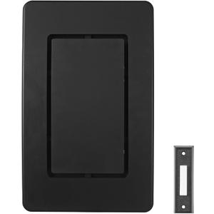 Heath Zenith Wired Mechanical Doorbell Chime Kit, 2-Melody Ding-Dong or Ding, Lighted Push Button, Black Plastic, Hardwired, 85dB, 18000204