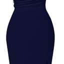 Memoriesea Women's Elegant Off Shoulder Split Hem Bodycon Ruched Midi Club Party Dress XL