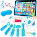 Doctor Kit for Toddlers 3-5 Kids Doctors Play Set with Interactive Learning Tablet Toys for 3 Year Old Boy Girl Pretend Play Toys with Sound & Music Stethoscope Birthday Gift Baby Toddler Toys 2-3 2-4