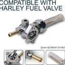 Replace 62167-81 YINNCKE 22mm Petcock Fuel Valve Shut Off Tank Switch Fits For Harley Davidson Sportster Dyna Electra Glide Heritage Softail Springer Low Rider Tour Glide 62168-81 62163-75 62129-75T