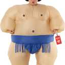 Morph Inflatable Sumo Wrestler Costume for Kids, Inflatable Sumo Wrestling Suits For Kids, Boys Halloween Costume (Blue)