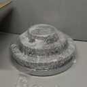 Modern Crystal Chandelier, 13.7" Round 3-Tier Rings, Integrated LED 42W, 6000K Cool White, Non-Dimmable Flush Mount Ceiling Light for Bedroom/Living Room/Hallway