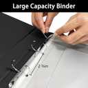 3 Rings Check Binder for End-Stub Deskbook Checks, 3 on a Page, Fit 3 & 9 Holes Check Faux Leather (9.1"x12.5") (Black)