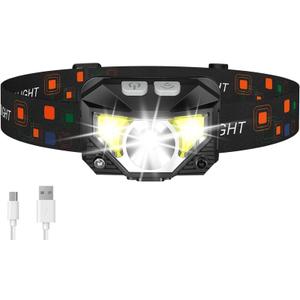 LHKNL Headlamp Flashlight, Lumen Ultra-Light Bright LED Rechargeable Headlight with White Red Light, Waterproof Motion Sensor Head Lamp,8 Modes for Outdoor Camping Running Hiking Fishing (Black) LHKNL Headlamp Flashlight, Lumen Ultra-Light Bright LED Rechargeable Headlight with White Red Light, Waterproof Motion Sensor Head Lamp,8 Modes for Outdoor Camping Running Hiking Fishing (Black)