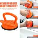2 x 4-Pack Car Dent Puller Tool Kit - Professional Dent Removal for Cars, Glass, Screens, Tiles, and More! Perfect for Easy Dent Repair (2 Large Orange +2 Small Orange)