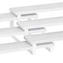 SONGMICS Display Risers, Set of 2 Engineered Wood Perfume Organizer Stand, 3-Tier Cupcake Stand Holder, Spice Rack, Shelf Risers for Figures, Dessert Shelves, Snow White and Cloud White UKCS116W01