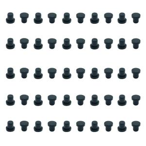 50PCS 1/4 inch / 6.5mm Black Silicone Rubber Plugs for Round Holes Soft Rubber Stopper Plug Assorted Sizes End Covers for Bottles Tubes Pipes