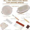 Banneton Bread Proofing Basket Set 9 Inch Round and 10 Inch Oval Sourdough Proofing Baske Bread Baking Supplies with Danish Whish Bowl Scraper Dough Scraper for Bread Making Baking Fermentation