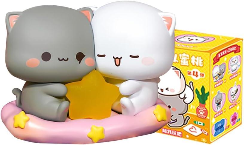 Mitao Cat Series 4 Blind Box Kawaii Figures Action Random Collection Guess Blind Bag Collectible Desktop Ornaments Cute Model Birthday Gift1 Pack