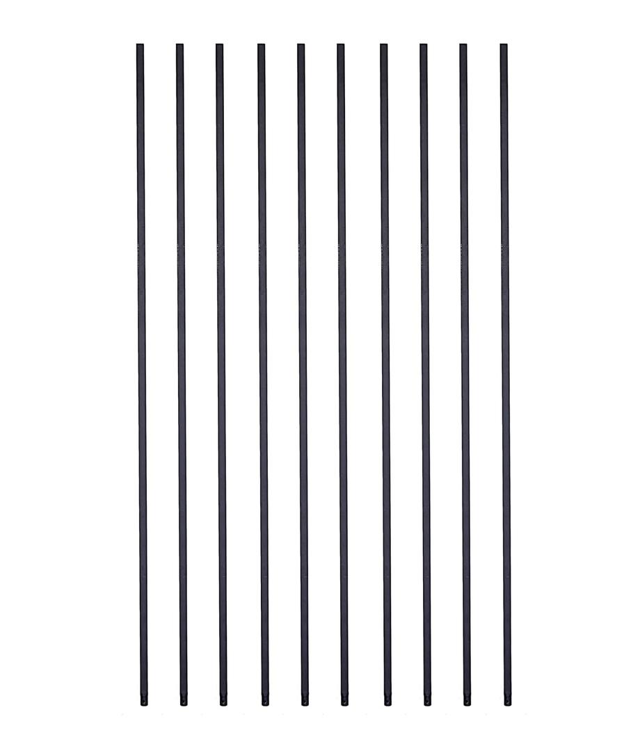 Staircase Iron Balusters (Box of 10pcs) Stair Parts 1/2" Square Metal Balusters - Hollow Straight Staircase Metal Spindles ASN001-2 (10pcs Straight)