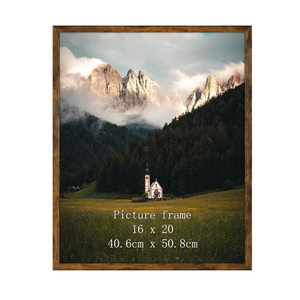 Giftgarden 16x20 Picture Frame Rustic Brown, 16 by 20 Thin Poster Photo Frame for Wall Display, Single