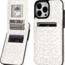 Vaburs Compatible with iPhone 13 Pro Max Case Wallet with Credit Card Holder, White Leopard Cheetah Pattern Flip Premium PU Leather Magnetic Closure Shockproof Protective Cover 6.7"