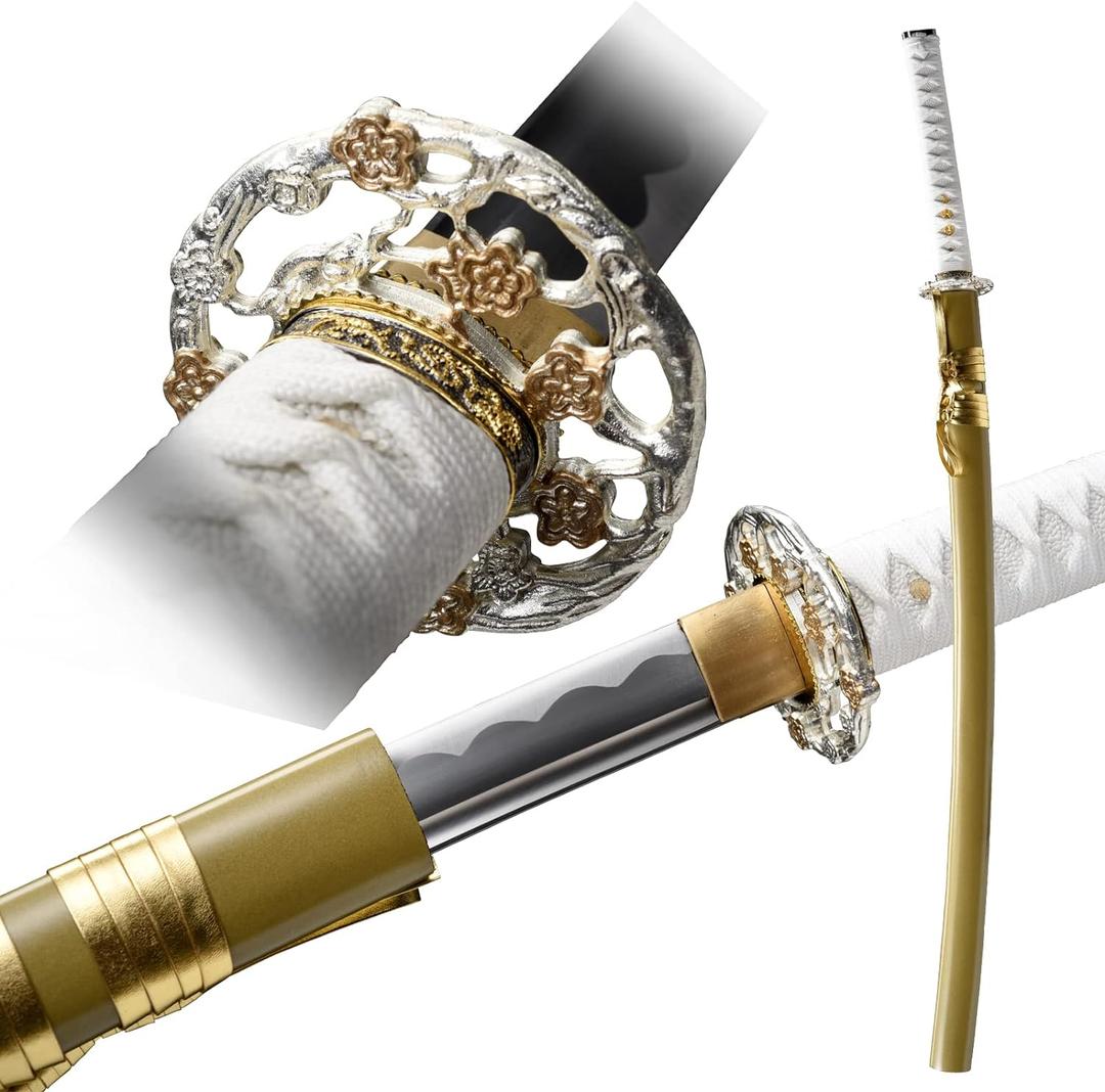 OYZ Katana Sword,Handmade 1060 High Carbon Steel Real Steel Samurai Swords,Mdemon Slayer Sword,Real Katana Samurai Swords Full Tang for Home Protection Collection and Gift