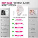 Red Light Therapy Mask for Face and Neck, 7 Colors with NIR Led Face Mask Light Therapy with Eye Protection and Remote, Rechargeable Ergonomic Design for True Anti-Aging Skincare at Home White