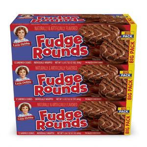 4 x Little Debbie Fudge Rounds Big Pack, 24.1 OZ Box (EXP 03/28/26)