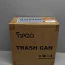 TIPGO Slim Bathroom Trash Can with Lid Soft Close, Step Pedal, 6 Liter / 1.6 Gallon Stainless Steel Trash Bin, Small Garbage Cans for Bedroom, Office, Kitchen (White)