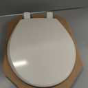Mayfair Cassel Slow Close Toilet Seat, Easy Clean, Non Slip Premium Wood Seat, Easy Install, Made in USA, Round, Biscuit