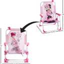Disney Minnie Mouse Kids Beach Chair with Umbrella,Foldable Portable Toddler Chair with Armrests, Locking Mechanism & Sun Shade, 12 inches x 14.75 inches x 19 inches