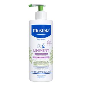 Mustela Liniment - No-Rinse Baby Cleanser for Diaper Change - with Extra Virgin Olive Oil - Fragrance-Free - 13.52 fl. Oz, BB Date 03 2028 