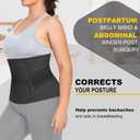 Postpartum Belly Band Abdominal Binder Post Surgery C-section Belly Binder Wrap Girdle Recovery Belt Back Support (Black, Large)