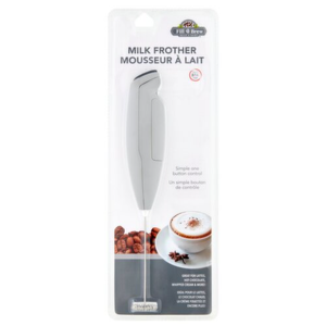 Fill 'n Brew Milk Frother, Grey, 1 Pack, Mix Foamy Cocktails, Whip Up Sauces And Salad Dressings, Make Whipped Cream, Breakfast Omelets