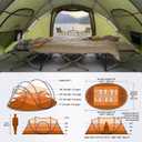 Rivenlo 5-6 Person Easy Pop Up Tent, Automatic Setup Waterproof Instant Double Layer Family Tents for Camping Hiking & Traveling 11.8' X 8'X 51.2" (Dark Green)