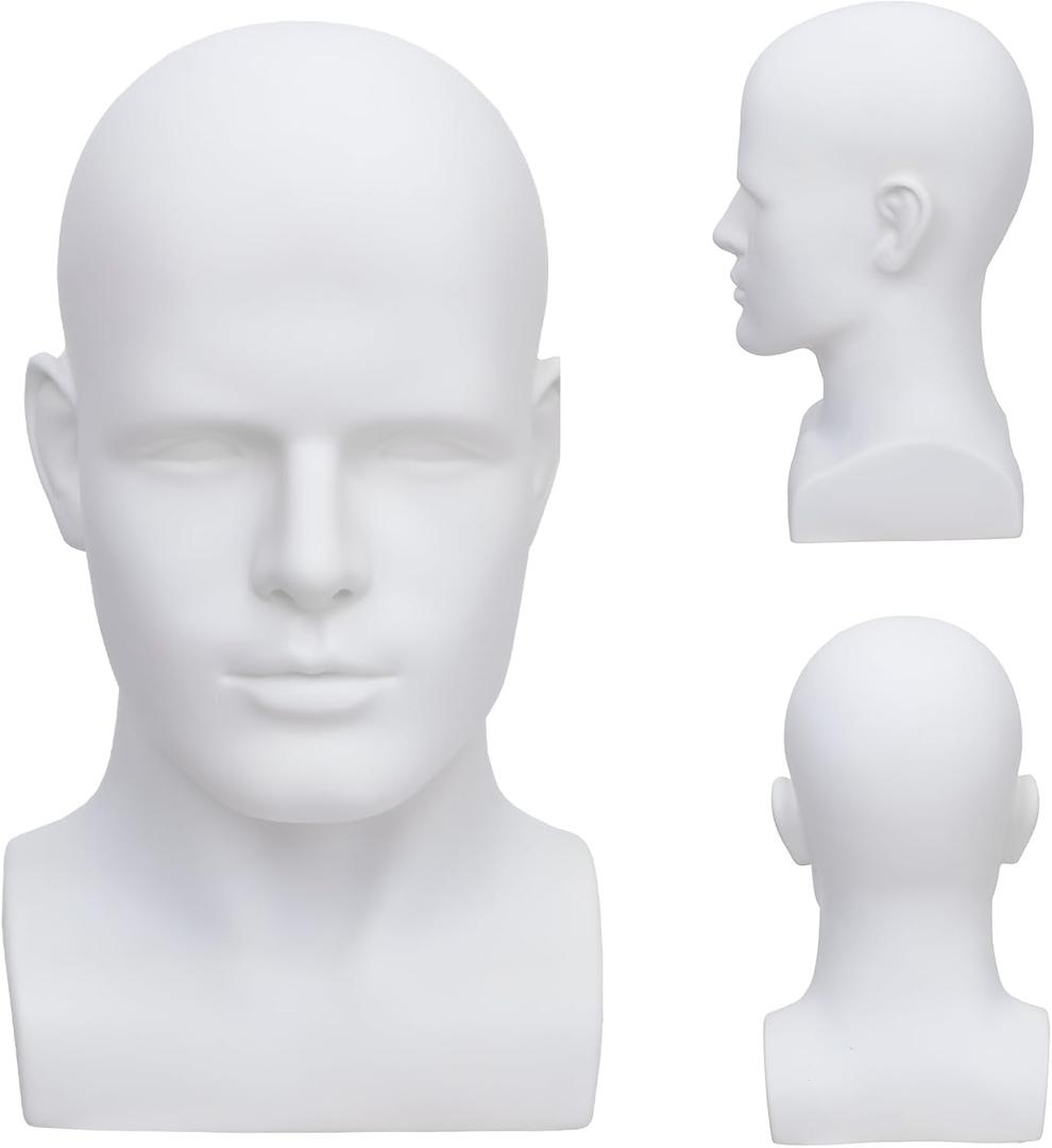 Mannequin Head Male Professional Cosmetology Manikin Head for Display Headset, Headphone, Game Console, Hats, Wigs JewelleryL90-YB