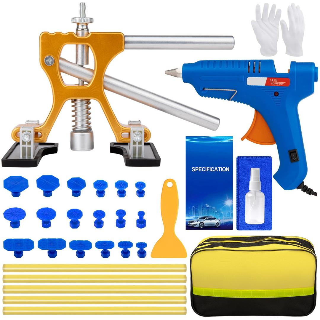 Car Dent Puller Kit, 31PCS Paintless Dent Removal Kit, Car Dent Repair Kit with Adjustable Dent Lifter, Dent Remover Tool for Car Hail Damage DIY Repair