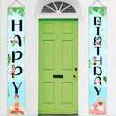 Yoga Birthday Door Banners  Yoga Fitness Party Hanging Decorations for Women Girls, Gym Sports Theme Happy Birthday Porch Signs for Yoga Birthday Party Supplies