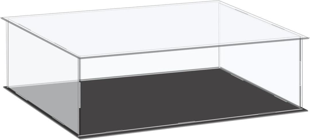 MECCANIXITY Acrylic Display Case Plastic Box Cube Storage Box Clear Small Assemble Dustproof Showcase 14.1x8.2x4.1 Inch for Collectibles Items