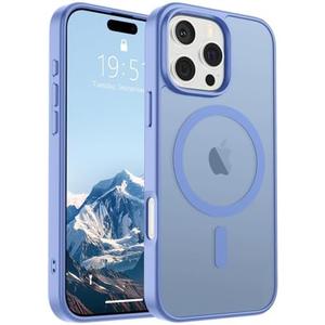 SUPFINE Magnetic for iPhone 16 Pro Case (Compatible with MagSafe) (Military Grade Drop Protection) Slim Translucent Matte Shockproof with Anti-Fingerprint Phone Case,Blue Purple