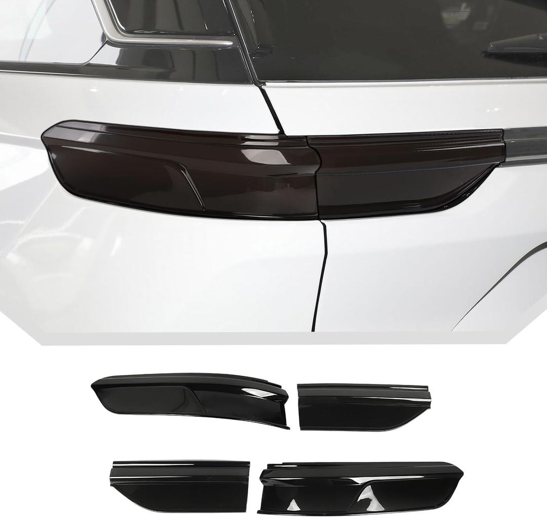 JeCar Smoked Tail Light Cover Trim Guards for 2021-2024 Jeep Grand Cherokee
