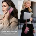 for Samsung Galaxy S26 Wallet Case Magnetic [Compatible with Magsafe] [RFID Blocking Card Holder] [Zipper] [Strap] Detachable Drop-Proof Protective Phone Cases for Galaxy S26-6.3", Burgundy
