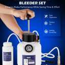 Orion Motor Tech Pressure Bleeder, 2.5L Pressure Brake Bleeder Set with 49.5mm Adapter, 2.6qt Manual Power Brake Bleeder with 500mL Brake Bleeder Bottle Compatible with GM Models Chevrolet Chrysler