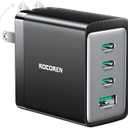 Rocoren USB C Charger, Dual 67W GaN V Tech 4 Ports PD3.0 QC4.0 PPS Foldable 65W USB C Wall Charger, Multiport Fast Charger Block for MacBook, iPad, iPhone 16, Samsung S25, Laptops, Travel Essentials