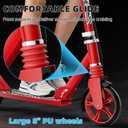 Scooters for Kids 8-12, Teens & Adults - Load 240 LBS, 8-Inch Wheels, Kick Scooter with Shock Absorption System, Hand Brake & Bell, 4 Adjustable Height Levels, Perfect for School, Commuting or Park