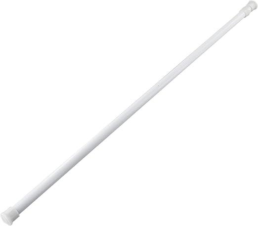 Extendable Spring Loaded Tension Curtain Rod, White Metal Telescopic Pole for Windows Doors Bathroom Kitchen Wardrobe, No Drill Installation, Adjustable 30-50cm 40-70cm 60-110cm(40-70cm)