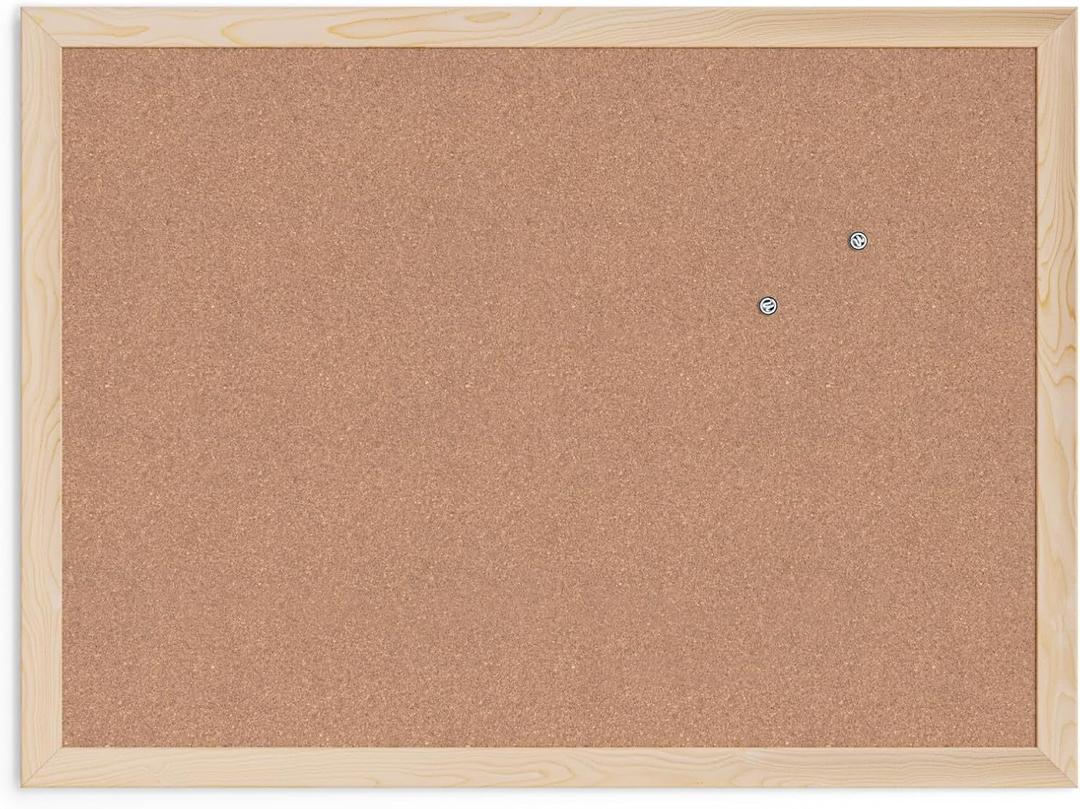U Brands Cork Bulletin Board, 18" x 24" Inches, Light Birch Wood Frame (265U00-01)