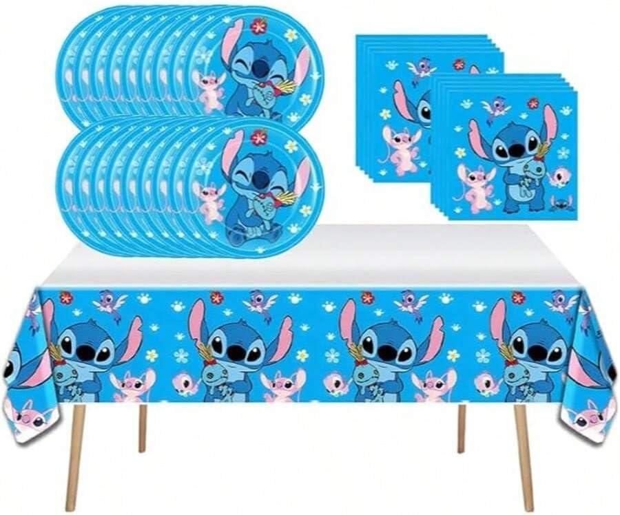 41 pcs Themed Party Supplies, 20 Plates, 20 Napkins and 1 Tablecloth, Birthday Party Decorations for Boys and Girls (blue)