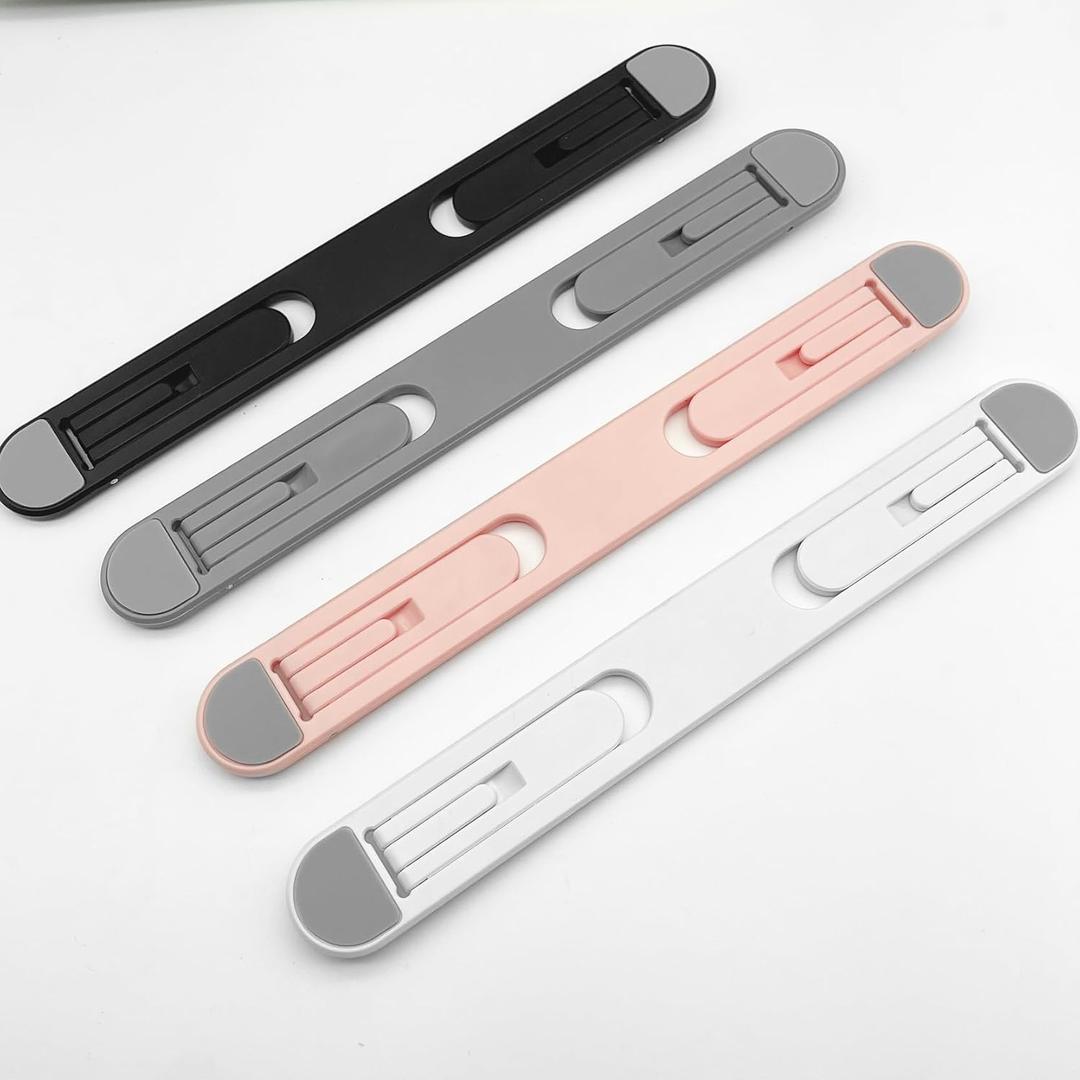 Adjustable Laptop Stand, Foldable Computer Riser with Anti-Slip Base, 2-Height Settings, White, Pink, BlackGrey4-Pack