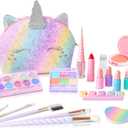Kids Real Makeup Kit for Girls: No Talc, Washable Make Up Set with Unicorn Purse - Toy Gift for Little Girls & Toddlers Age 3 4 5 6 7 8 9 10 11 12 Years Old - Pretend Play Birthday Gifts