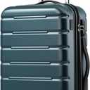 Coolife Luggage Suitcase Carry-on Spinner TSA Lock USB Port Expandable (only 28) Lightweight Hardside Luggage (Teal Blue, S(20in_carry on))