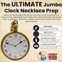 Nicky Bigs Novelties Morph Jumbo Clock Necklace Prop 10 Oversized Clock on 16 Chain White Rabbit Flavor HipHop Costume Accessory Lightweight Plastic Cosplay Halloween Decoration
