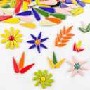 1.1LB Water Drop Petal Leaves Ceramic Mosaic Tiles for DIY Crafts,Teardrop Shaped Ceramic Mosaic Pieces for Photo Frames,Cups,Flower Pots,Fish Tank,Vases,Make Stepping Stones (Iridescent Green)