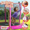 Happin® 55’’ Trampoline for Kids with Safety Enclosure, Indoor & Outdoor Toddler Trampoline, Ultra Safe Design with Multi Activity Accessories, Perfect Toddler Gift for Boys & Girls Ages 1–8