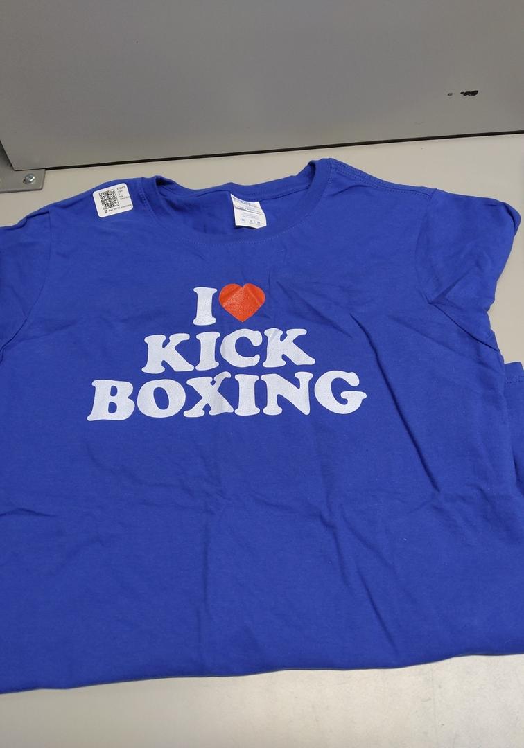 I Love Kickboxing Shirt Kickboxing Lover I Heart Kickboxing T-Shirt (Blue, M)